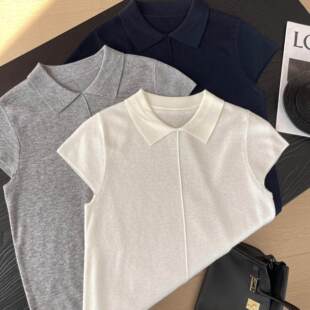 极简中线领短袖 26春夏新品 恤2639 小飞袖