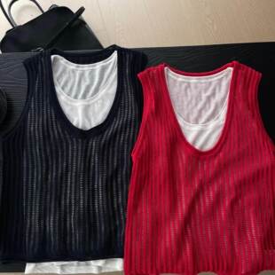 镂空无袖 26春夏新品 针织背心两件套26316 色彩美学