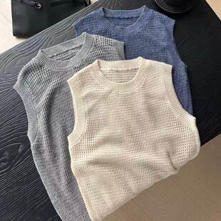 金丝线粗针编织镂空背心马甲26316 26春夏新品 轻松感