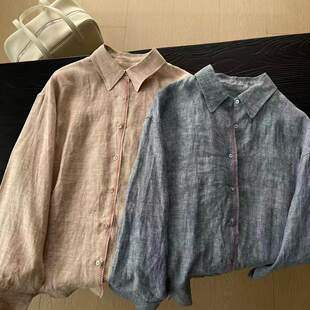 极简设计感亚麻衬衫 26春夏新品 2639 赤线麻衫