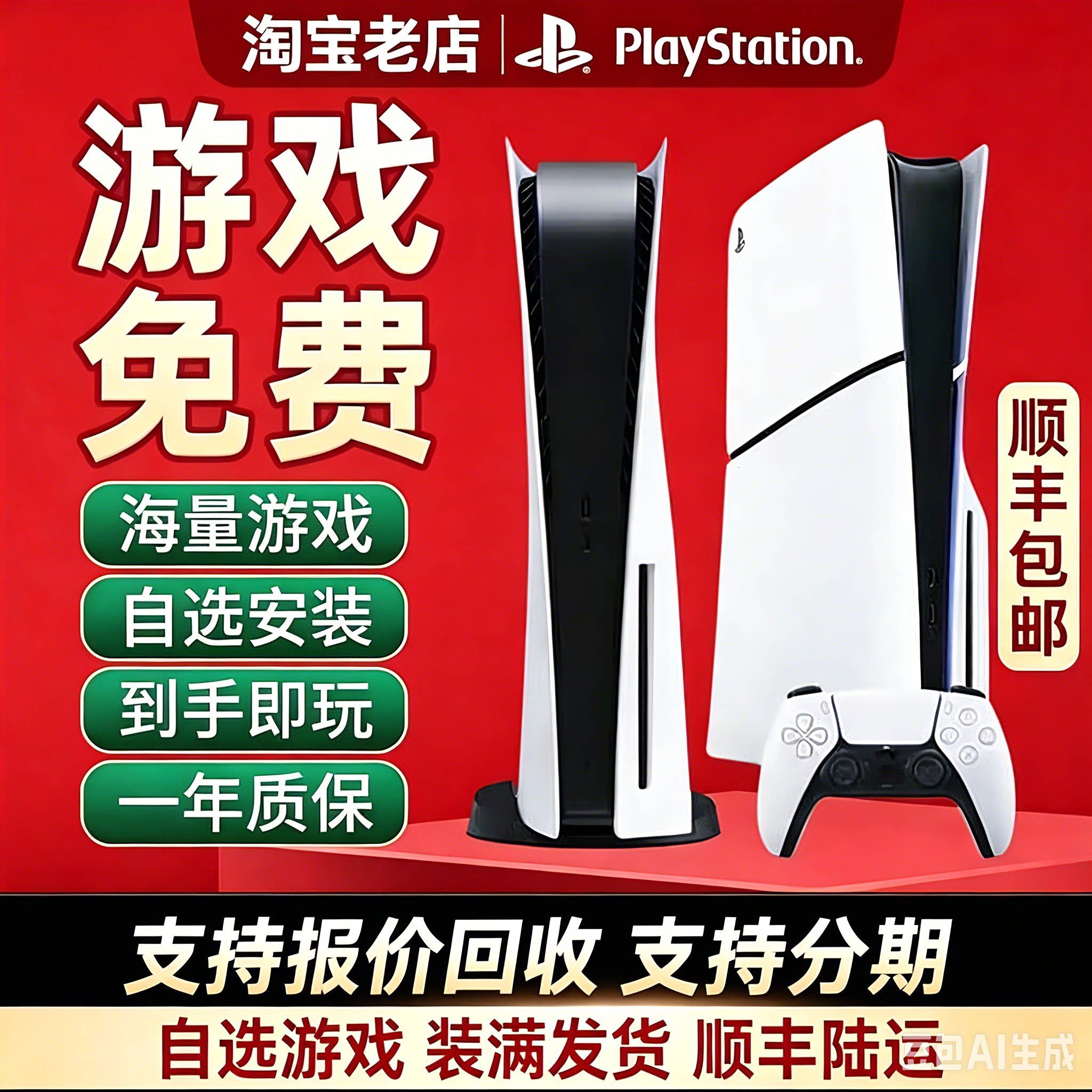 索尼PS5游戏机海量游戏免费安装图片