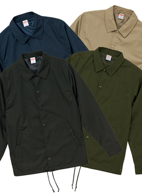 外贸日单UnitedAthle休闲衬衣男士日系纯色长袖户外教练夹克7448