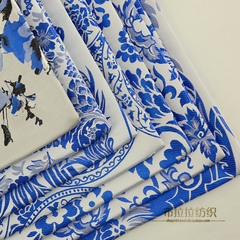 仿云锦青花瓷旗袍面料礼服面料汉服娃衣服装旗袍布料-青花瓷系列,居家布艺,海绵垫/布料/面料/手工diy,淘宝优惠券,粉丝福利购,淘宝优惠卷