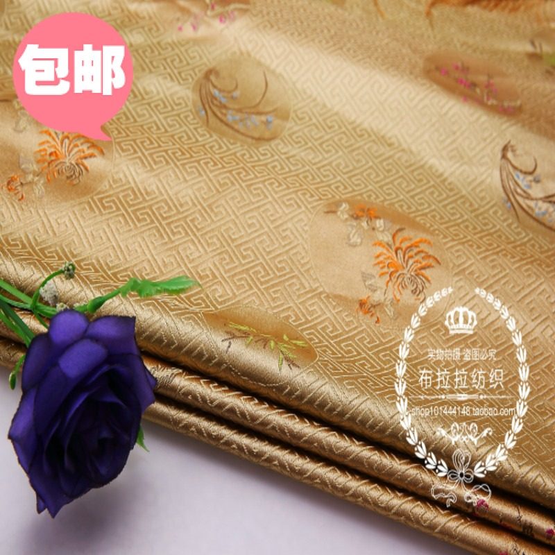 红木沙发坐垫 抱枕 回文格四季花织锦缎汉服古装娃衣cos沙发面料