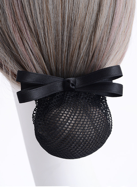发网女职业头花护士空姐银行酒店上班工作盘发网兜优雅简约黑色细