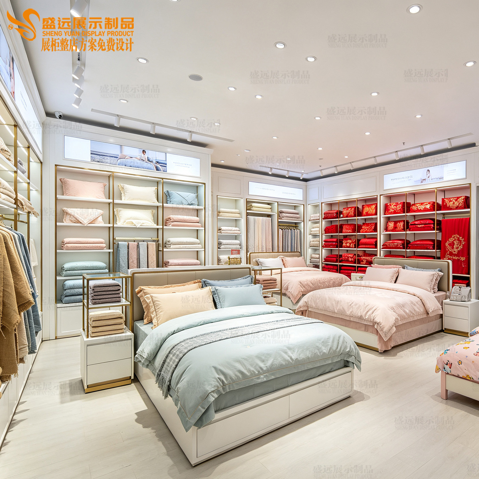 家纺店展示柜家纺展柜四件套展柜