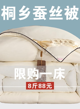 桐乡纯手工蚕丝被单人结婚夏凉被加厚春秋被丝棉被芯被子冬被棉被