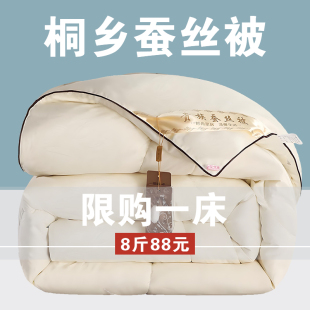 桐乡纯手工蚕丝被单人结婚夏凉被加厚春秋被丝棉被芯被子冬被棉被