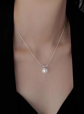其他925银纯银女珍珠项链爆款