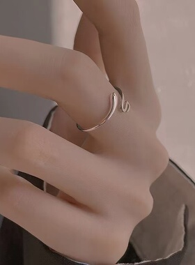 925镀银设计感戒指小蛇尾戒可调节精致简约高级感冷淡风指环ins潮