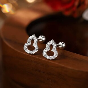 925纯银葫芦耳钉小众养耳洞女耳环2025新爆款 高级感耳饰