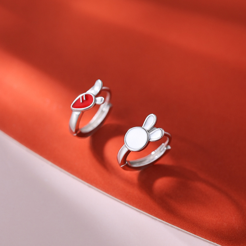 925纯银兔年耳圈女耳钉2022年新款小众本命年耳饰秋耳环