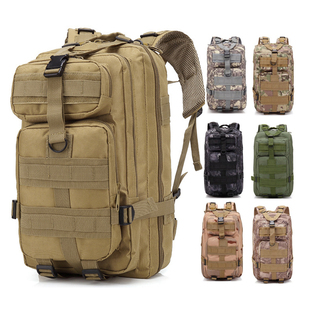 户外军迷彩3P战术背包男女学生书包防水登山徒步包双肩旅行包30L