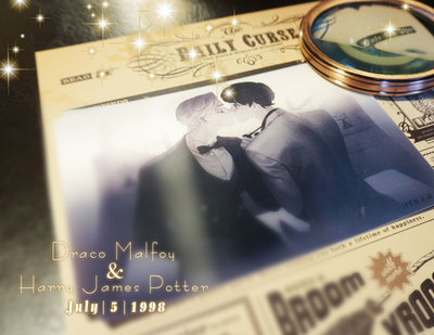 德哈婚礼魔法报纸可变换明信片