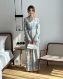 Модный лонгслив, рубашка, штаны, комплект, европейский стиль, (Трансграничная торговля), городской стиль, французский стиль, высокая талия