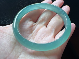 无纹裂 57圈 56.8 9.0 31.31g 天然翡翠A货冰晴水手镯 6.1