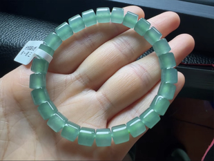直切桶珠 共26颗 晴水色系 卡7.1 天然翡翠A货冰晴桶珠手串