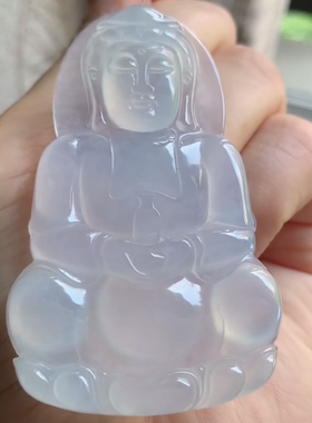 缅甸天然翡翠A货冰种正装观音，65-45.1-5.9，大观音，29.41g