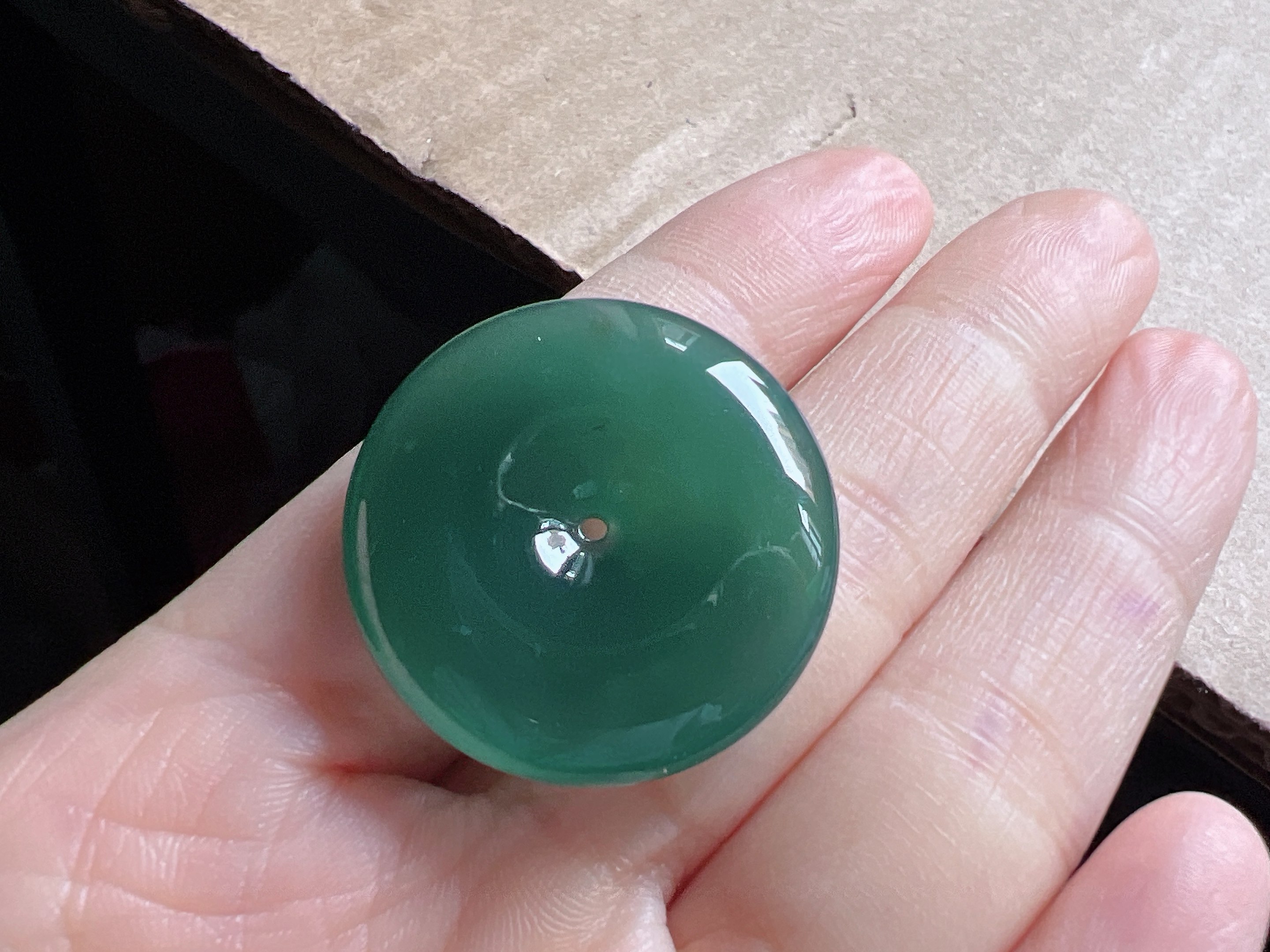 天然翡翠A货冰蓝绿平安扣吊坠，29.6-5.7，10.19g