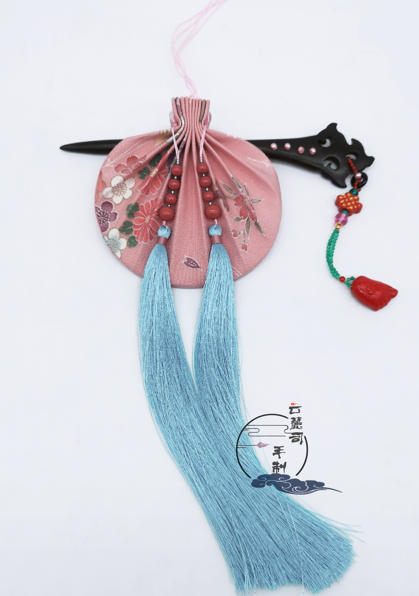 ORIGINAL HAND-MADE DRAWSTRING PURSE SACHET HANFU WAIST DECORATION JAPANESE SILK FABRIC ICE SILK TASSEL HANDMADE ANCIENT STYLE PLEATS