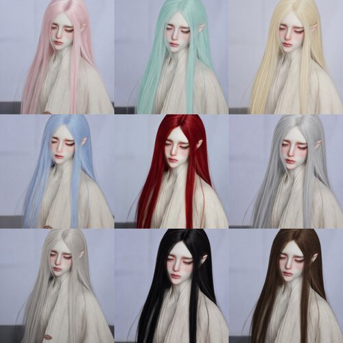 BJD娃娃长直发假发 三四六346分娃发cosplay古风造型假毛毛胚发套