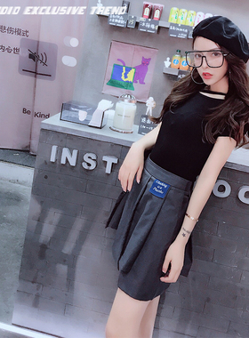 【关店清仓捡漏】Placebo 不规则西装裙裤高腰显瘦修身防走光短裙