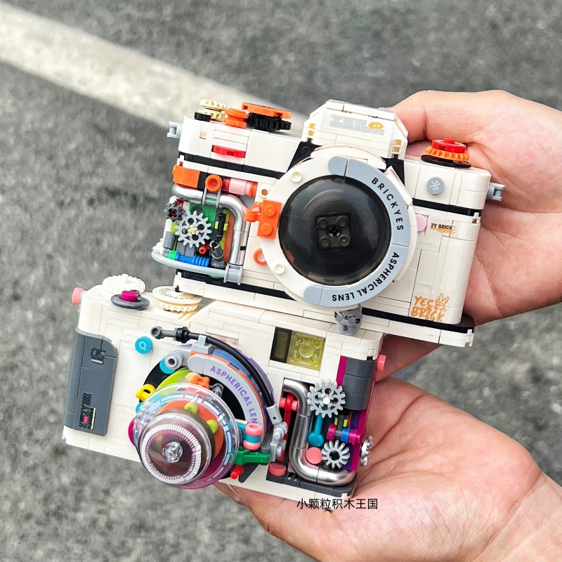 砖也创意复古照相机积木男女孩拼插玩具男女朋友桌面摆件生日礼物