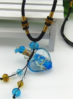心形夜光琉璃香薰小瓶子毛衣链
