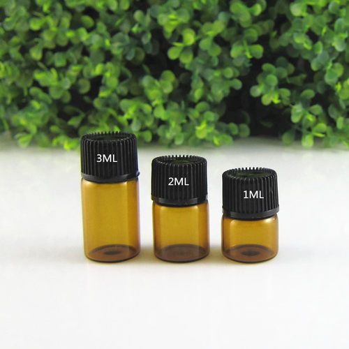 1ML2ML3ML便携茶色避光精油瓶拧盖螺口香水分装小瓶子随身含内塞