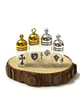 拧盖螺口透明玻璃瓶吊坠可打开放朱砂胎毛细沙小许愿瓶子挂件项链