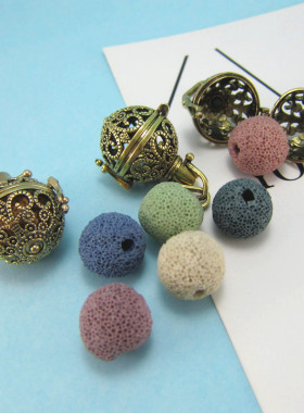 diy镂空香薰可打开项链吊坠