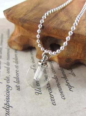 水晶透明胎毛小瓶拧盖吊坠