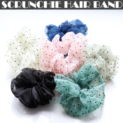 taobao agent Korean hair jewelry head flower pig large intestine hair circle net red hair round wave dot Scrunchie hair band