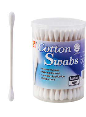 双头棉棒化妆棉签清洁卸妆美容棉花美甲尖头100根 Ctton Swabs