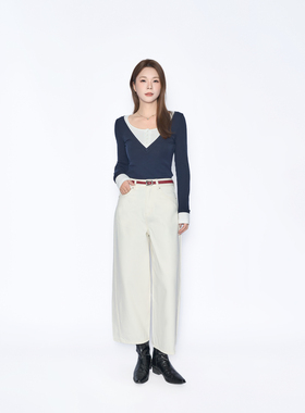 两色威化裤|莱赛尔牛仔裤女26春季四季款显瘦梨形天菜弯刀裤61078