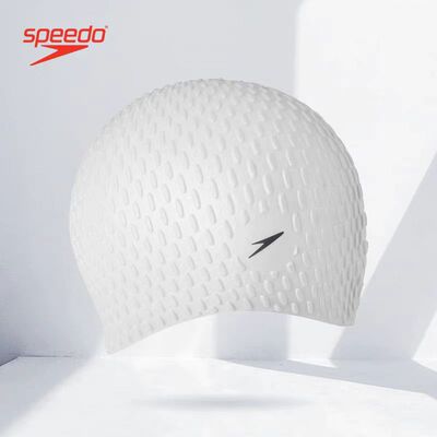 Speedo/速比涛泡泡硅胶专业舒适游泳帽男女通用长发适用不勒头