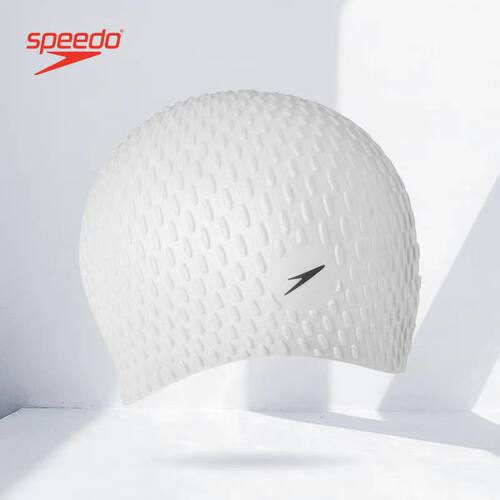 Speedo/速比涛泡泡硅胶专业舒适游泳帽男女通用长发适用不勒头
