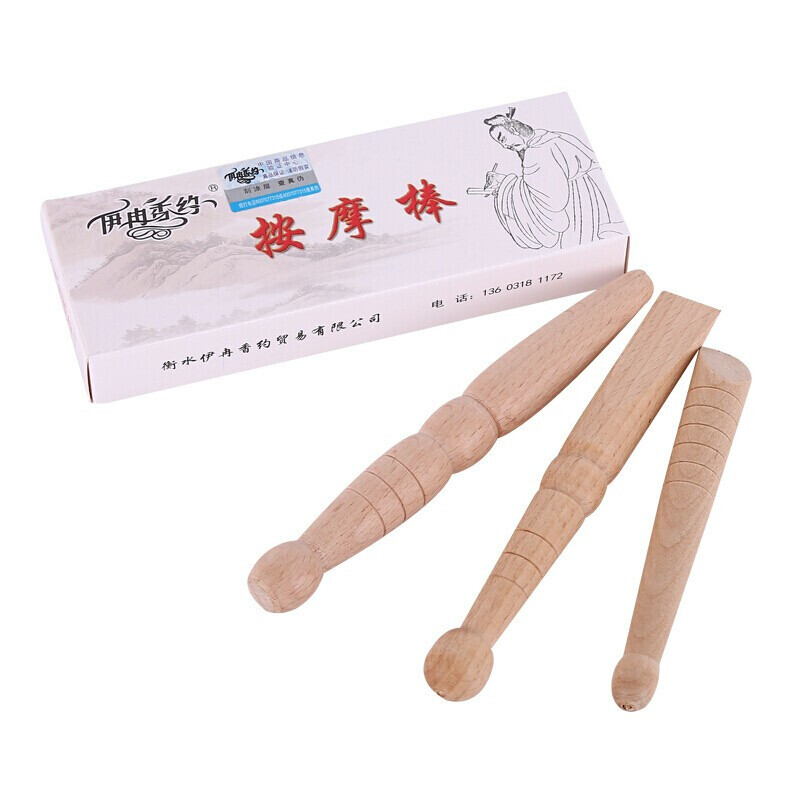 榉木质点穴棒按摩笔足底按摩锥经络按压穴位足疗棒脚底按摩器身体