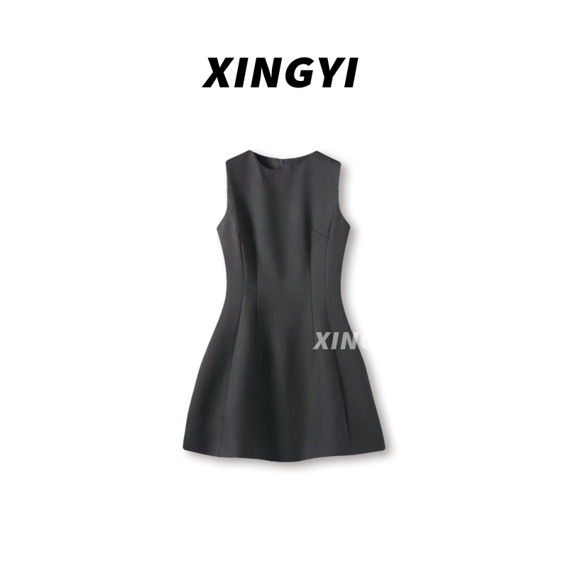 『XINGYI』法式高级灰质感修身气质连衣裙XY9078