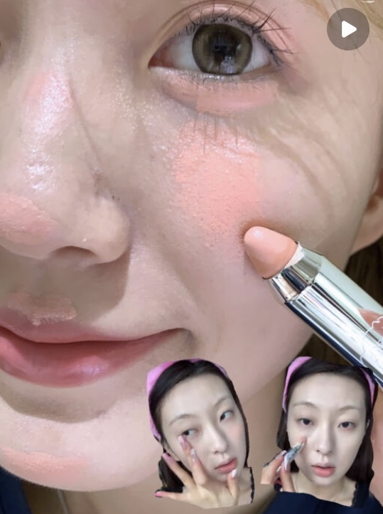 我宣布直接加入詹门NEIYOU那柚腮红膏膨胀色提亮03小詹腮红棒滋润