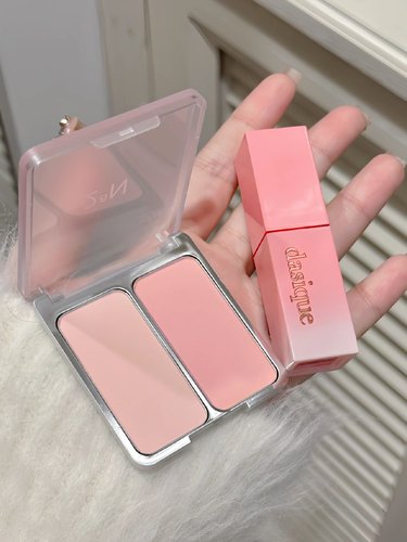 韩女蜜桃素颜感 裴泫珠同款2aN双色腮红膨胀色女团自然持久02哑光