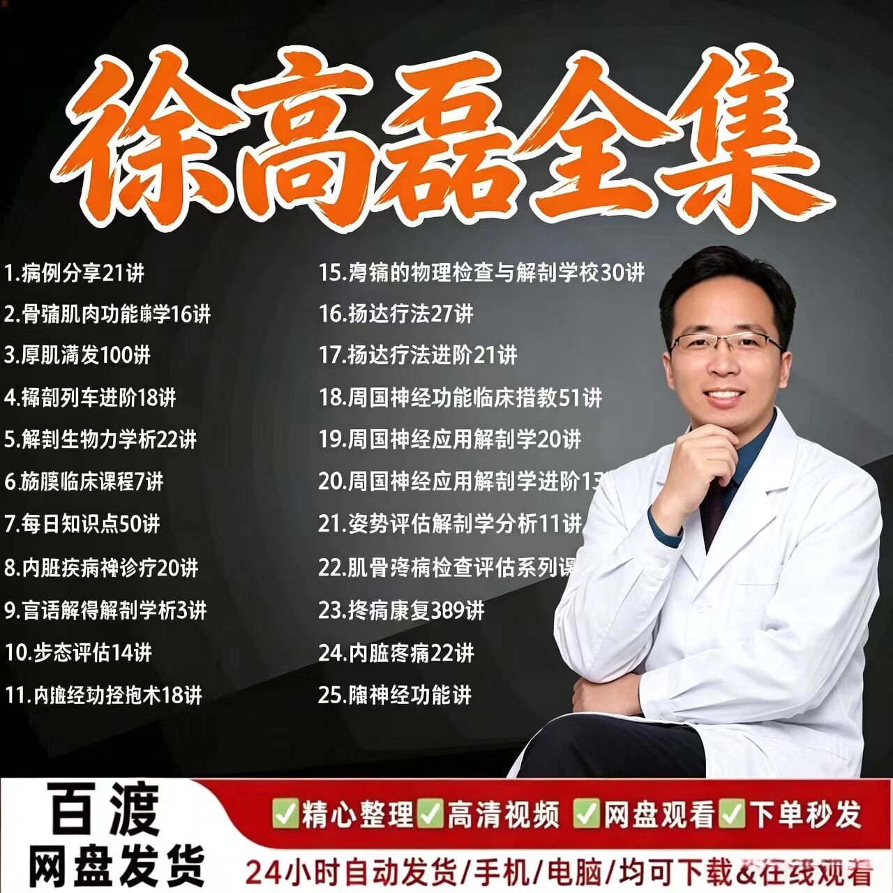 徐高磊筋膜学课程50套中医视频全集