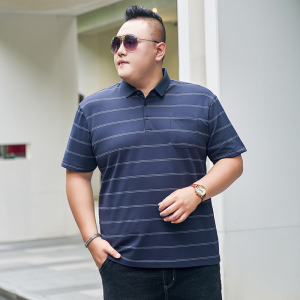 3XL-7XL男士条纹polo衫短袖有口袋翻领保罗衫加肥加大9805P58图片 3XL-7XL男士条纹polo衫短袖有口袋翻领保罗衫加肥加大9805P58图片