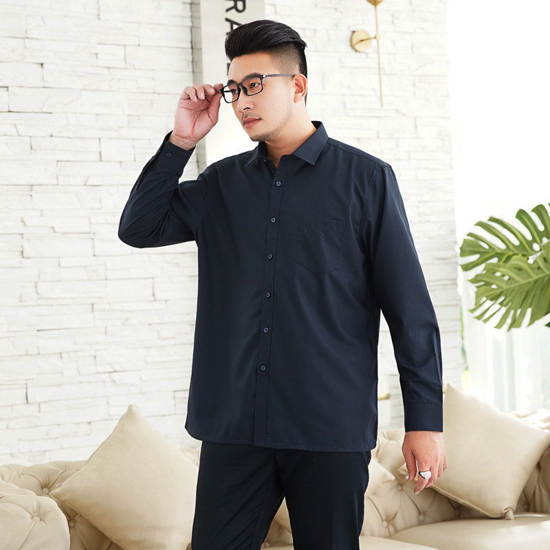 2XL-10X秋装宽松休闲男士衬衫免烫弹力长袖衬衣加肥大码8821-P45,男装衬衫,星座802