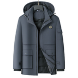 3XL-8XL冬装新款男士中长款连帽羽绒服加厚保暖多口袋2093P260，男装羽绒服，星座802