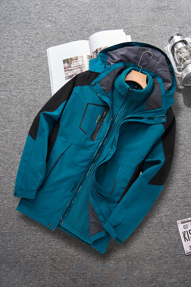 XL-8XL冬装冲锋衣三合一可拆卸内胆外套加绒登山服20207P145-155,男装夹克,星座802