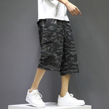 XL-6XL男士夏季薄款工装裤宽松马裤沙滩七分裤加肥加大码2022-P40，男装牛仔裤，星座802