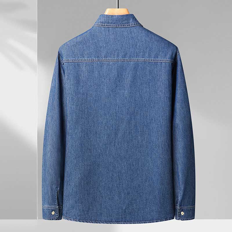 XL-8XL秋冬新款男牛仔长袖衬衫休闲男士牛仔衬衣上衣外套2365-P65,男装衬衫,星座802