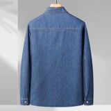XL-8XL秋冬新款男牛仔长袖衬衫休闲男士牛仔衬衣上衣外套2365-P65，男装衬衫，星座802