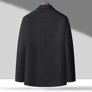 2XL-8XL春装新款条纹大码西服毛料休闲西服外套XZ2390P165,一米五微胖穿搭裤子图片